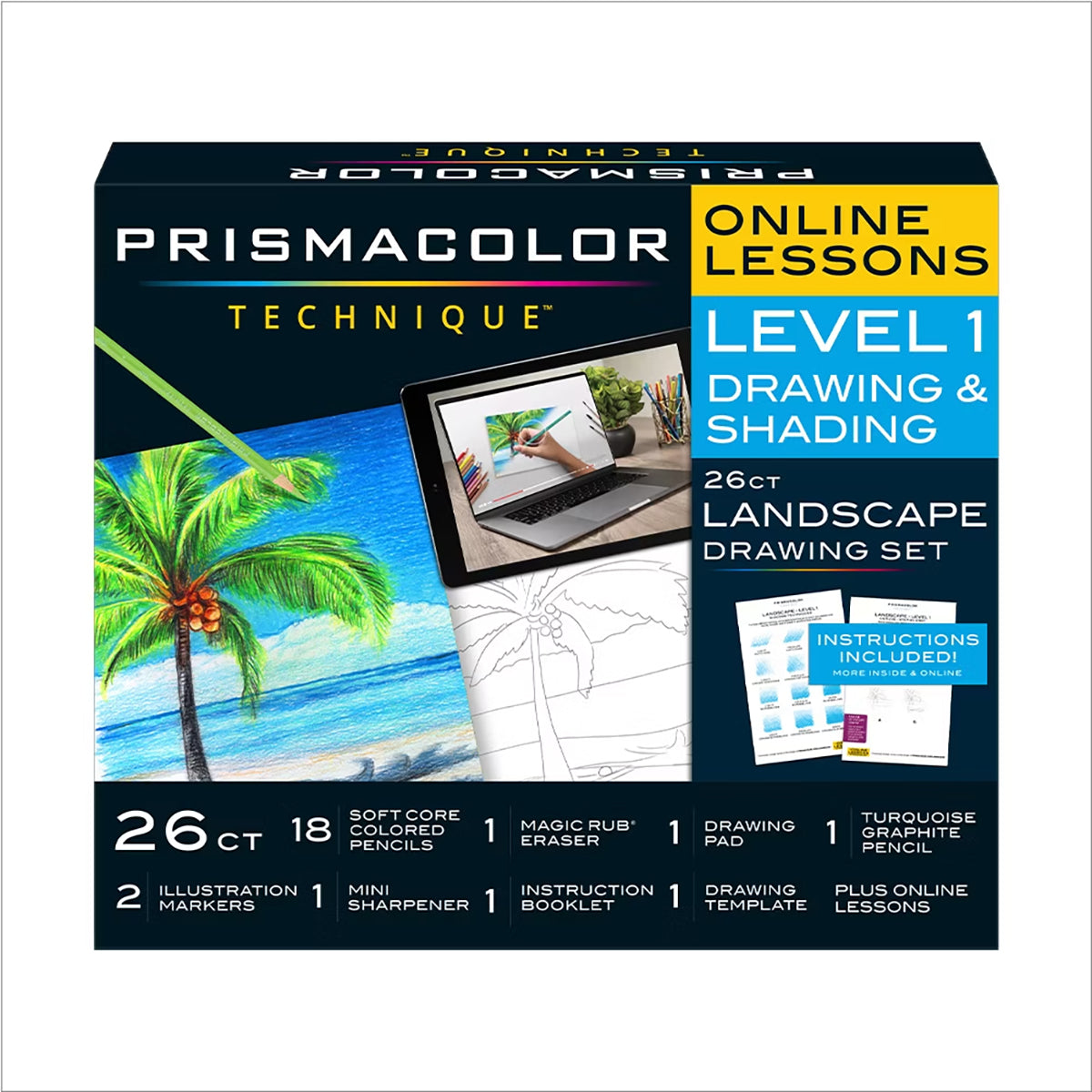 Prismacolor Technique Palm Tree Drawing Art Set, Digital Lessons, Level 1
