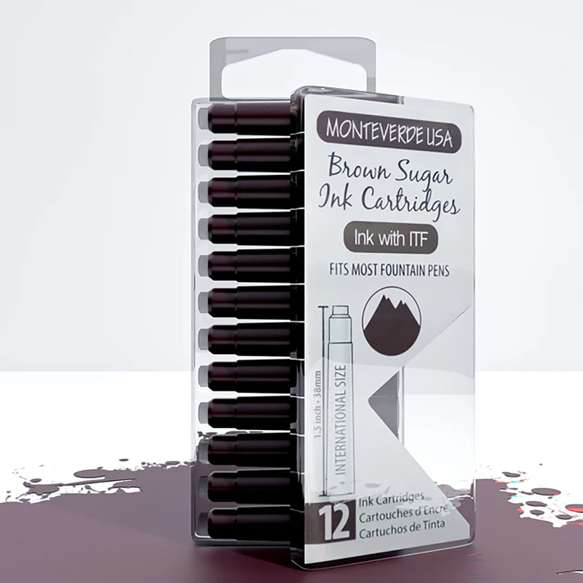 Monteverde Brown Sugar International Fountain Pen Ink Cartridges Pack of 12