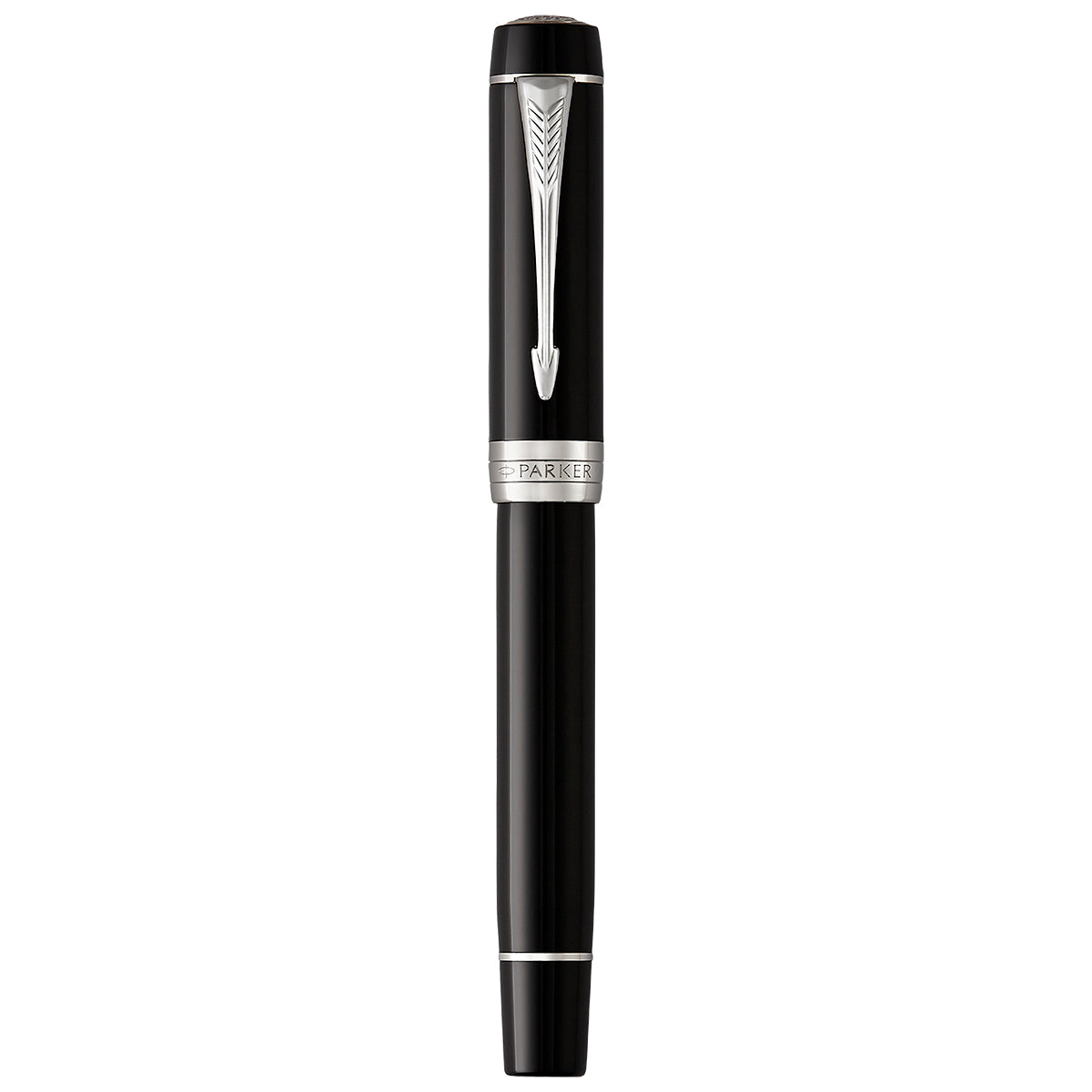 PARKER Duofold Centennial Fountain Pen, Classic Black with Palladium Trim, Medium