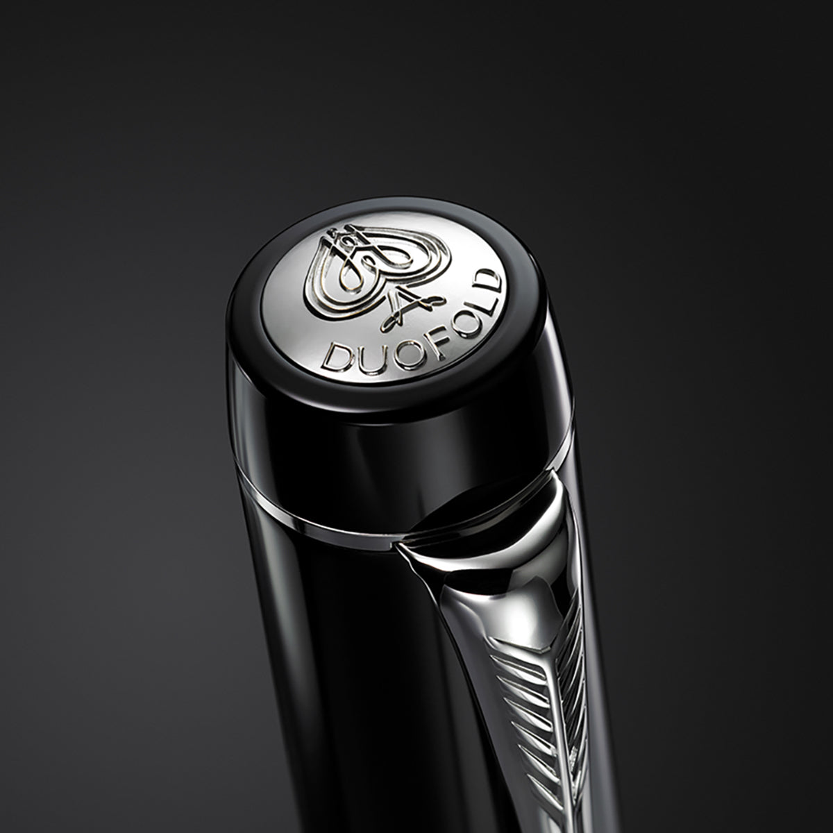 PARKER Duofold Centennial Fountain Pen, Classic Black with Palladium Trim, Medium