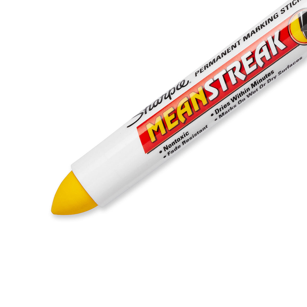 Sharpie Mean Streak Yellow Marking Stick For Wet, Oily Surfaces, Extra Bold Tip, Waterproof