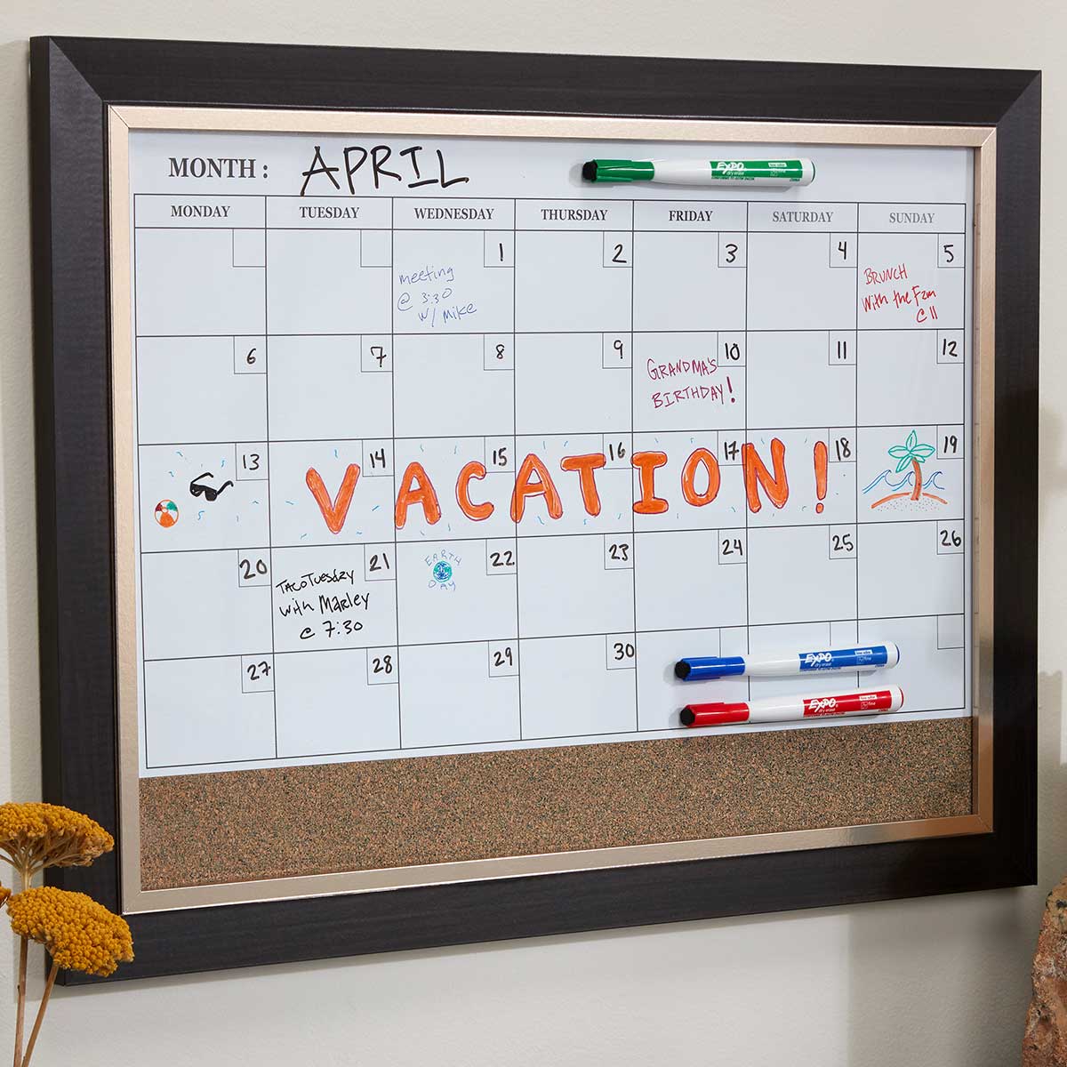 Expo Magnetic Dry Erase Pink Markers With Eraser On Cap Fine Tip