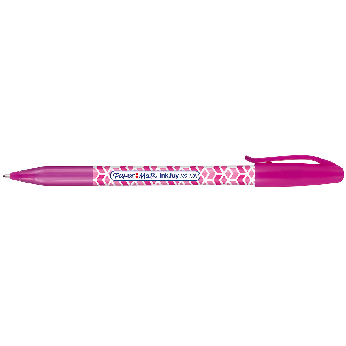 Paper Mate Inkjoy 100 Pink Ballpoint Pen, Pink Ink Medium 1.0mm, Stick Pen Paper Mate Ballpoint Pen