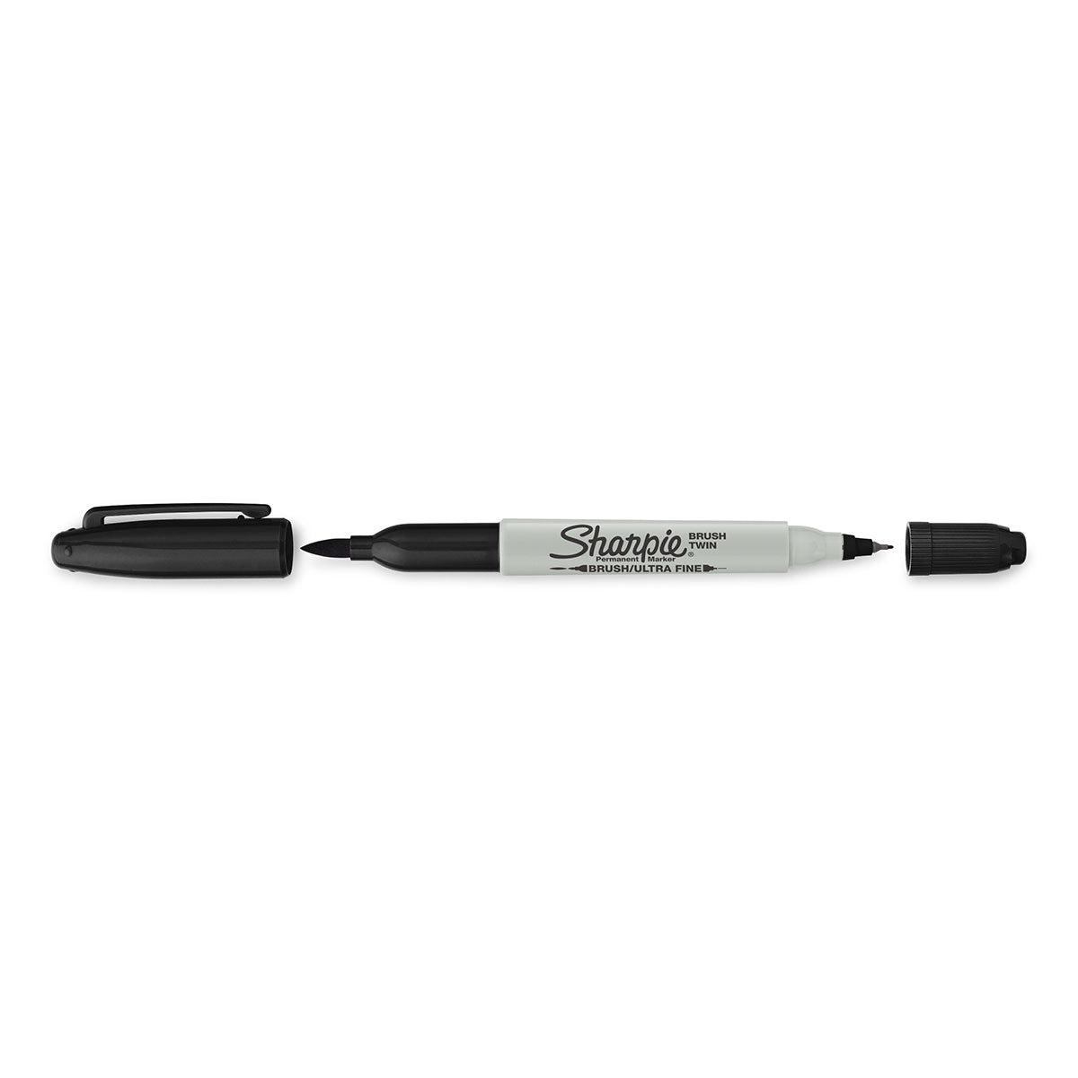 Sharpie Twin Brush Tip and Ultra Fine Point Black Permanent Marker