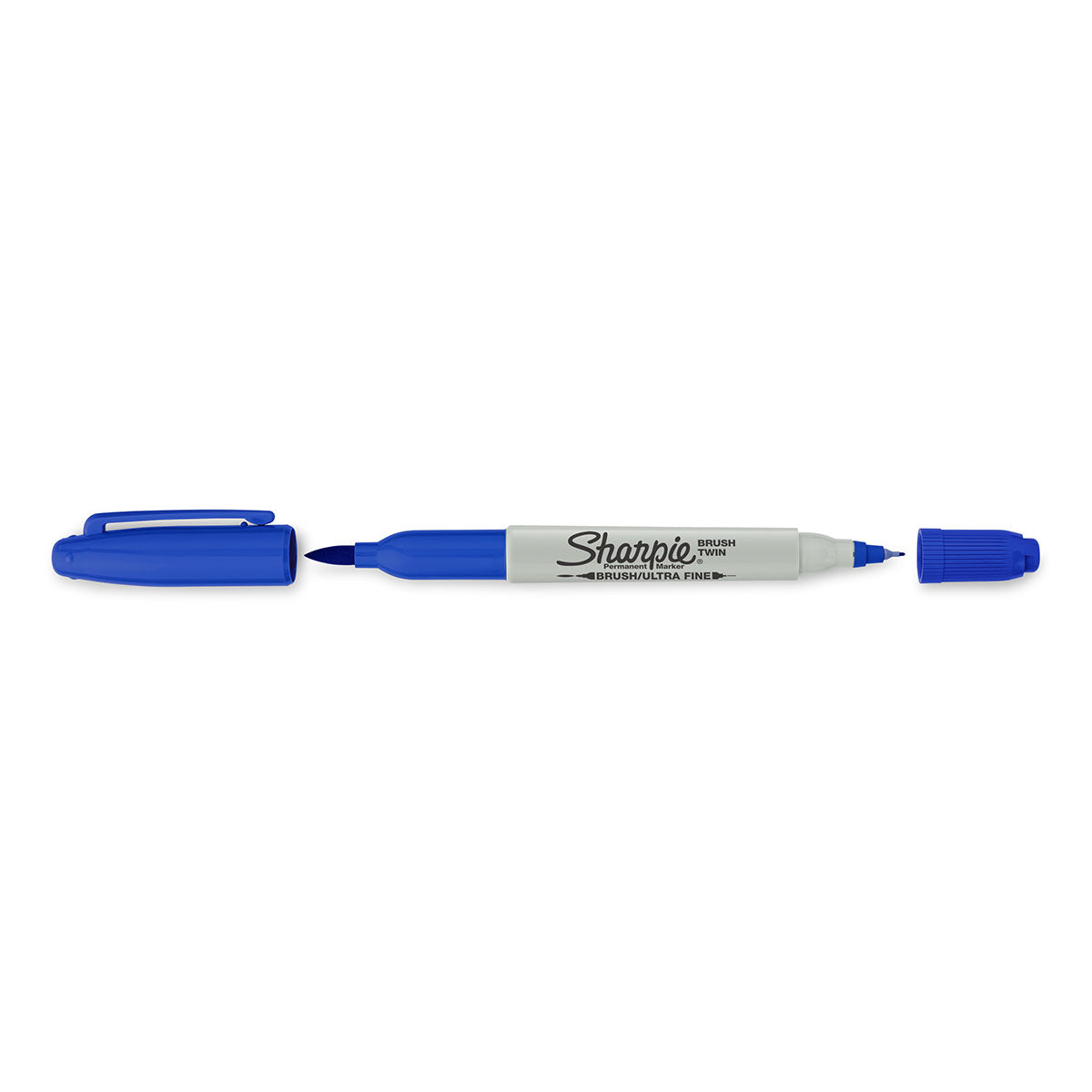 Sharpie Twin Brush Tip and Ultra Fine Point Blue Permanent Marker