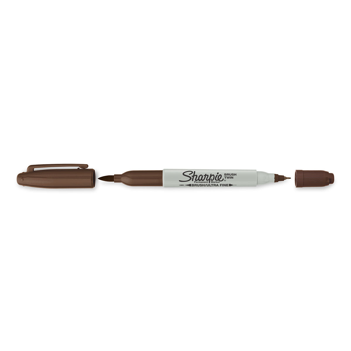 Sharpie Twin Brush Tip and Ultra Fine Point Brown Permanent Marker