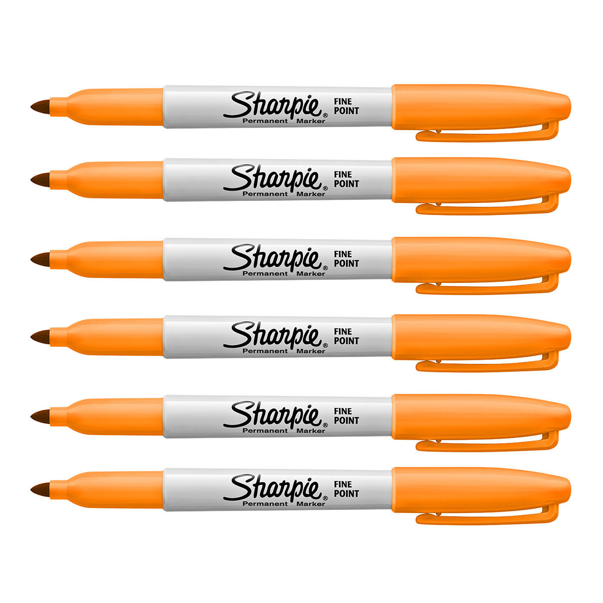 Sharpie Tangerine Orange Markers Fine Point Pack of 6