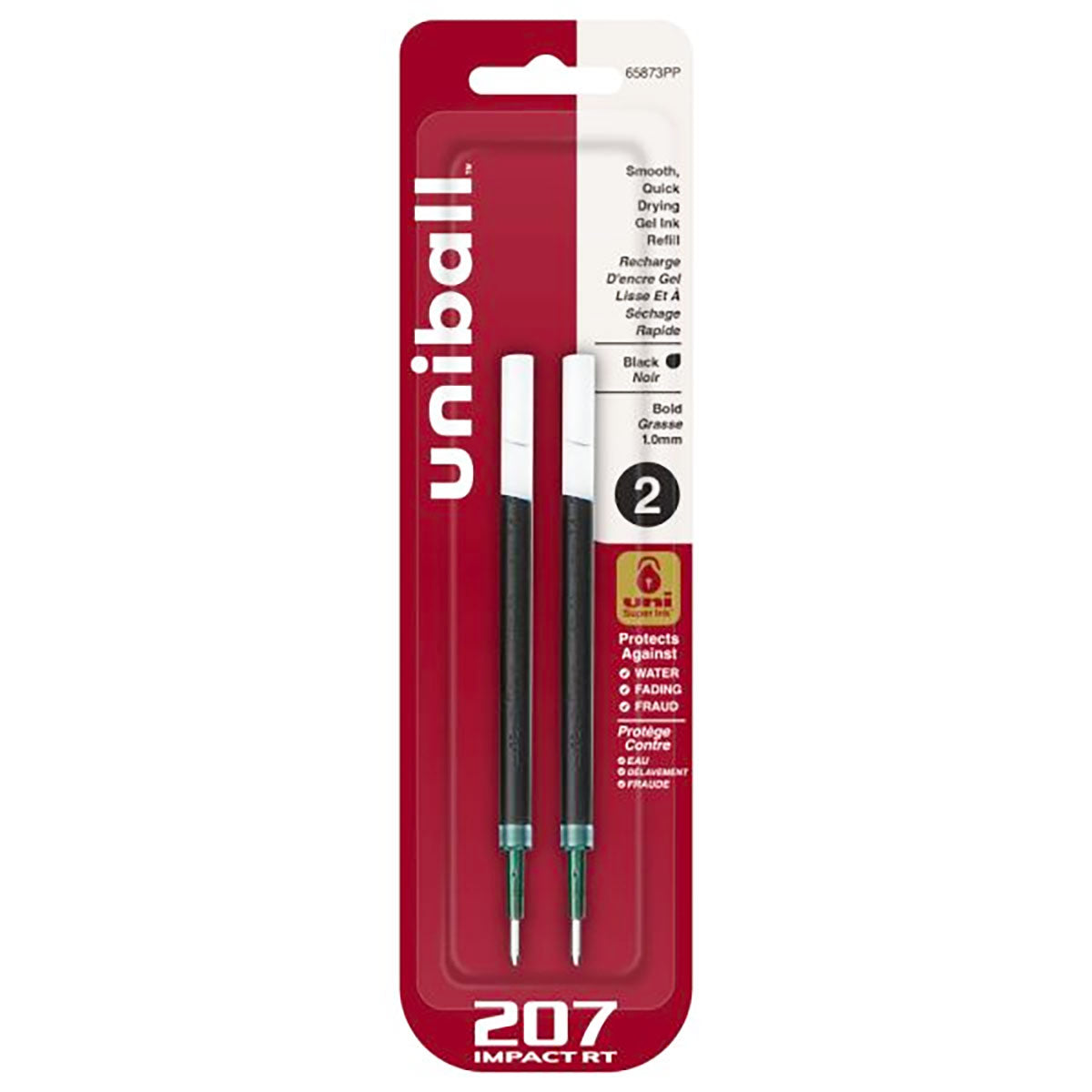 Uniball 207 Impact RT Refills Black Bold 2 Count 65873PP