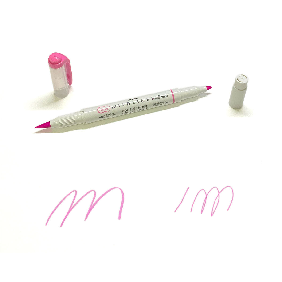 Zebra Mildliner Highlighter Fuchsia Double Ended Brush and Fine