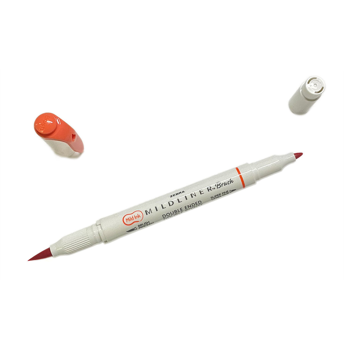 Zebra Mildliner Highlighter Vermillion Double Ended Brush and Fine