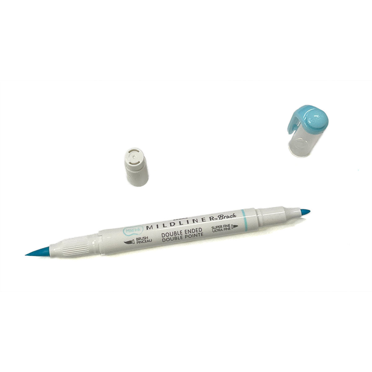 Zebra Mildliner Highlighter Blue Double Ended Brush and Fine