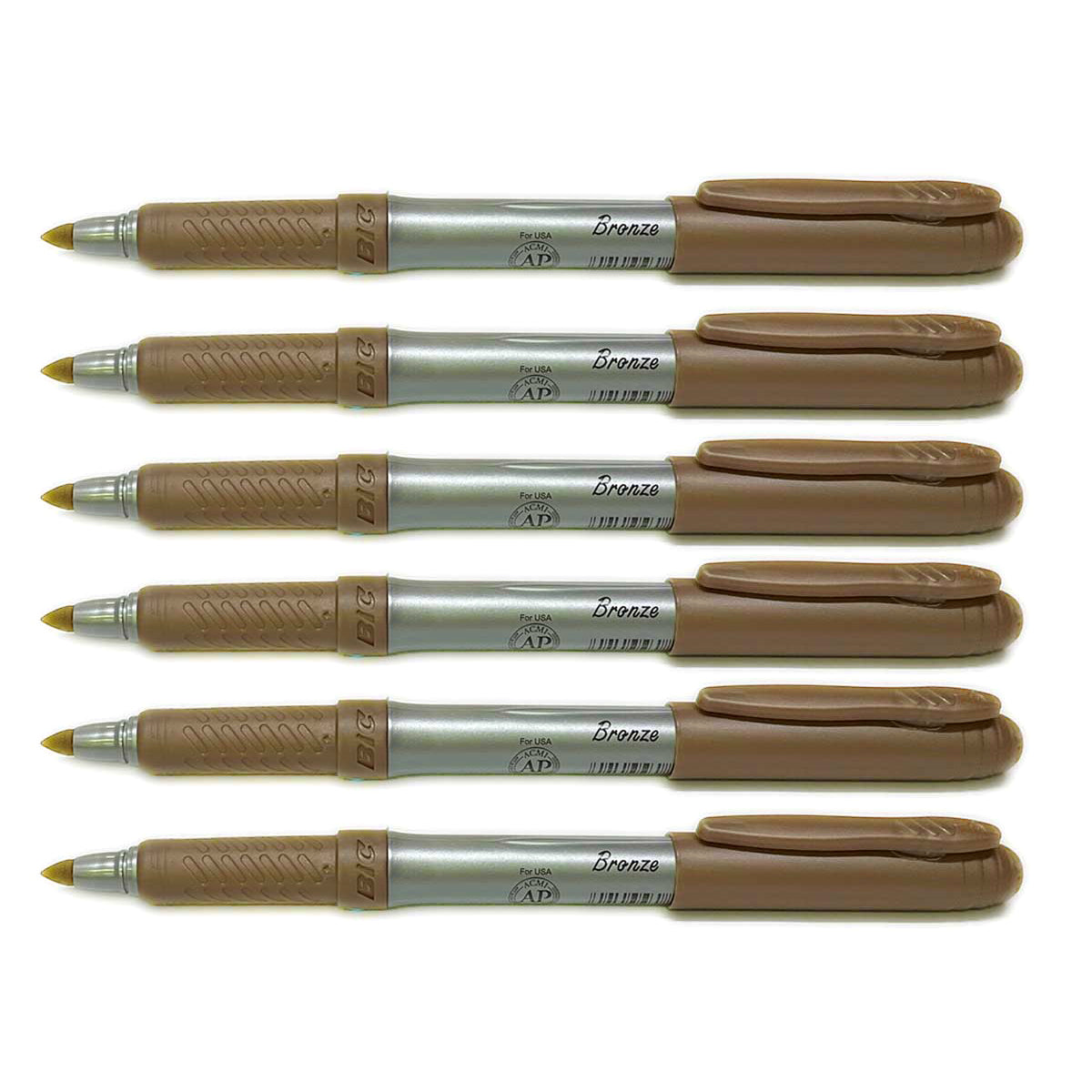 Bic Intensity Markers Bronze Metallic Fine, Pack of 6 Bic Markers