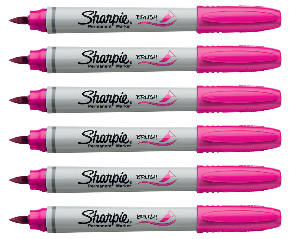 Sharpie Brush Tip Markers Magenta Pack Of 6 1810706