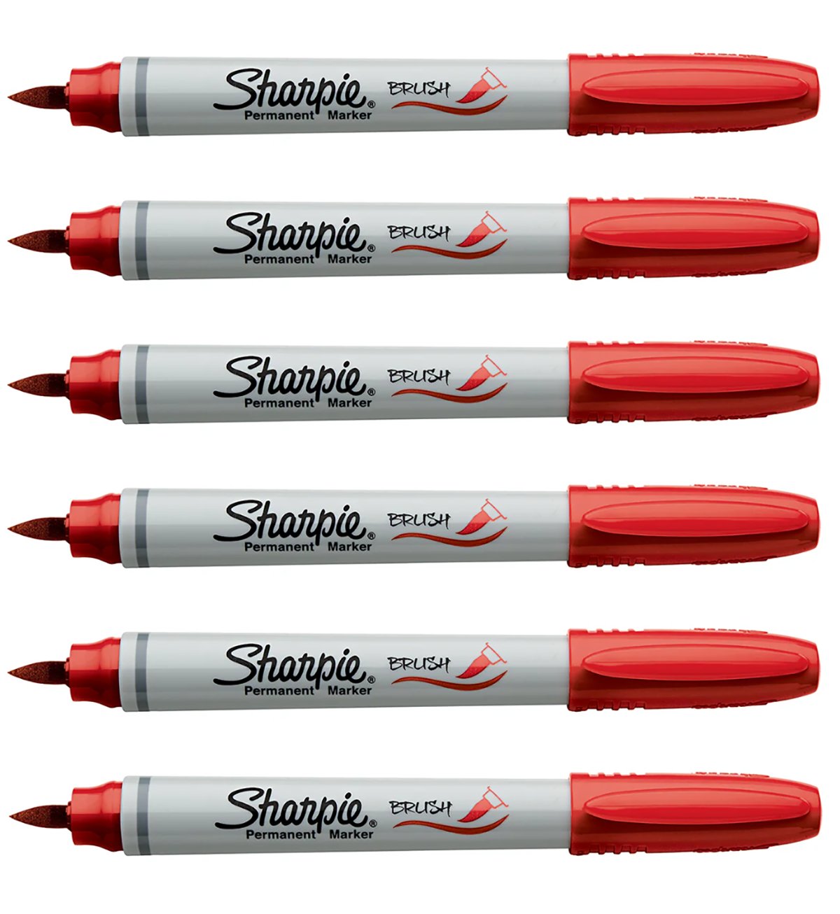 Sharpie Brush Tip Markers Red Pack Of 6