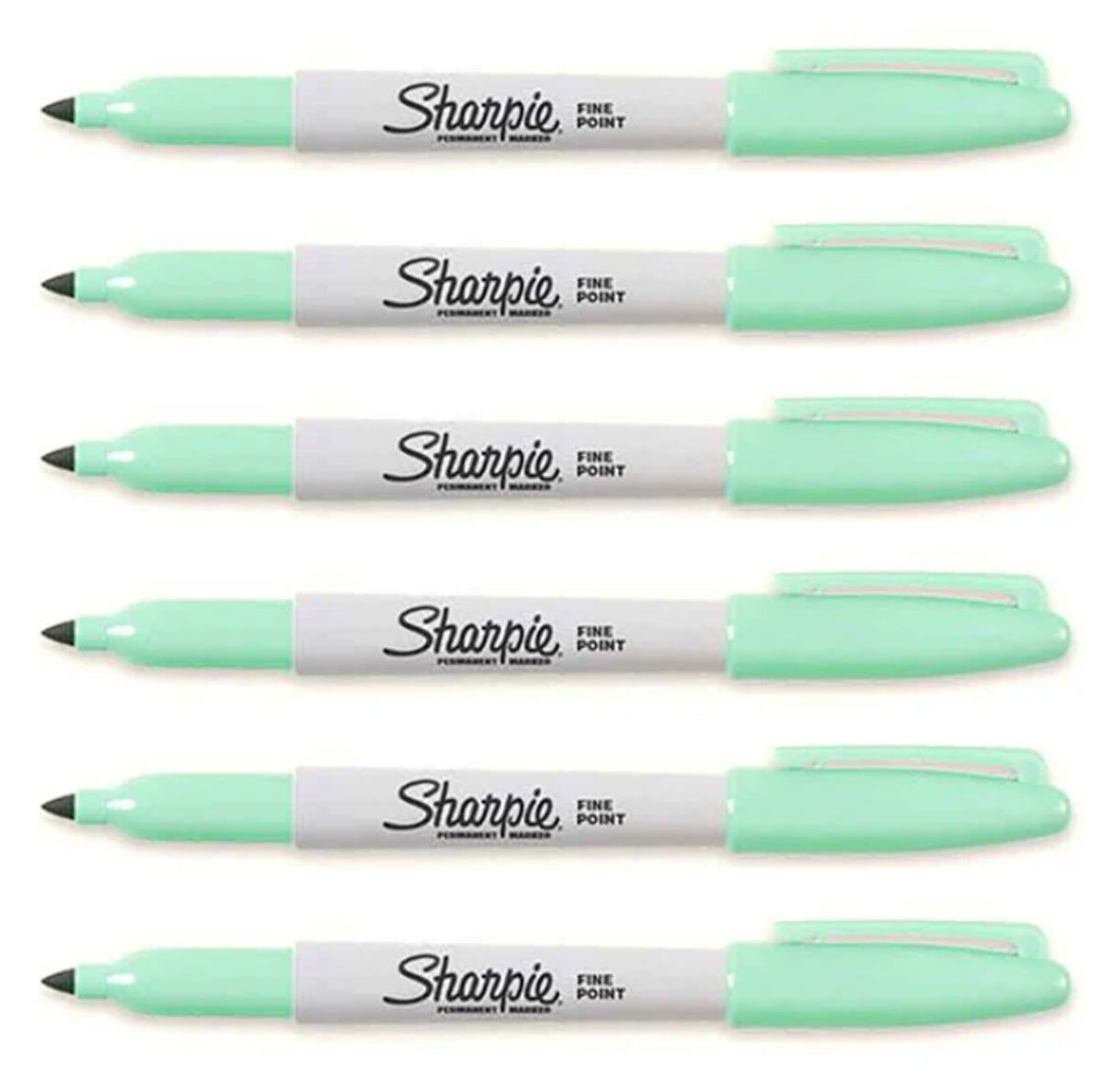 Sharpie Fine Point Mint Permanent Marker, Pack Of 6