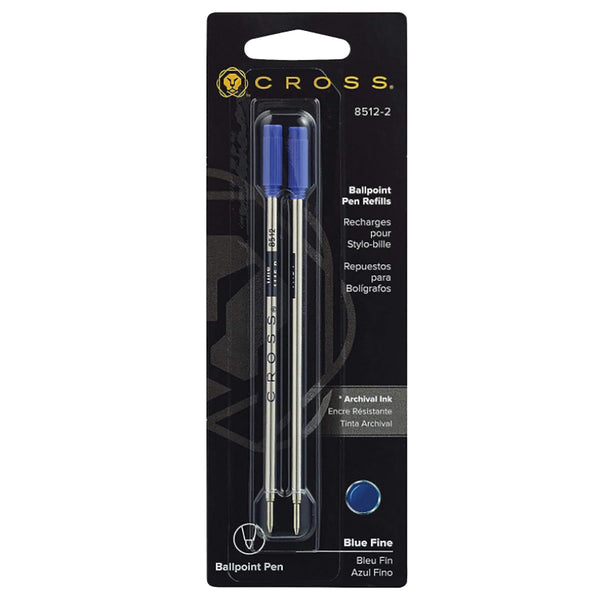 Cross Ballpoint Pen Refills Blue Fine Pack of 2, 85122