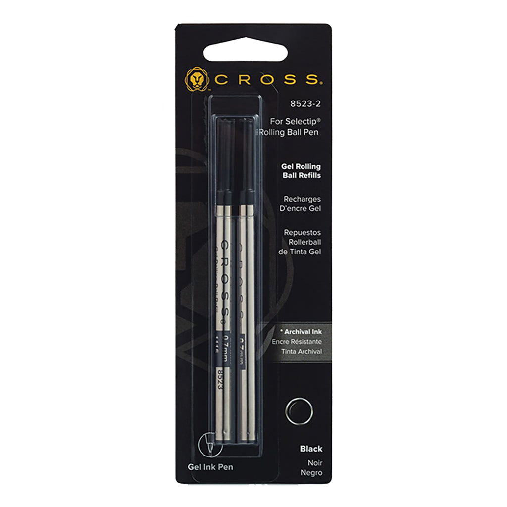 Cross Rollerball Refill Gel Ink , Black, 0.7mm Medium - 8523-2