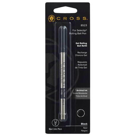 Cross Rollerball Refill Gel Ink , Black, 0.7mm Medium - 8523  Cross Rollerball Refills