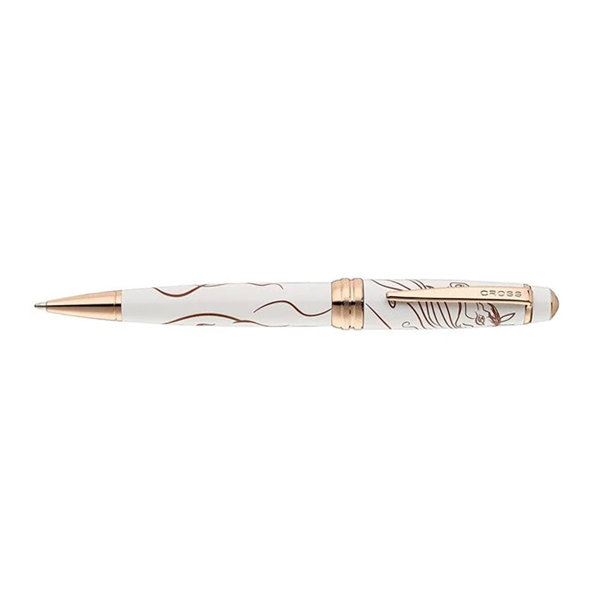 Cross Bailey Zodiac Year of the Horse White, Rose-Gold Plated Clip, Ballpoint Pen