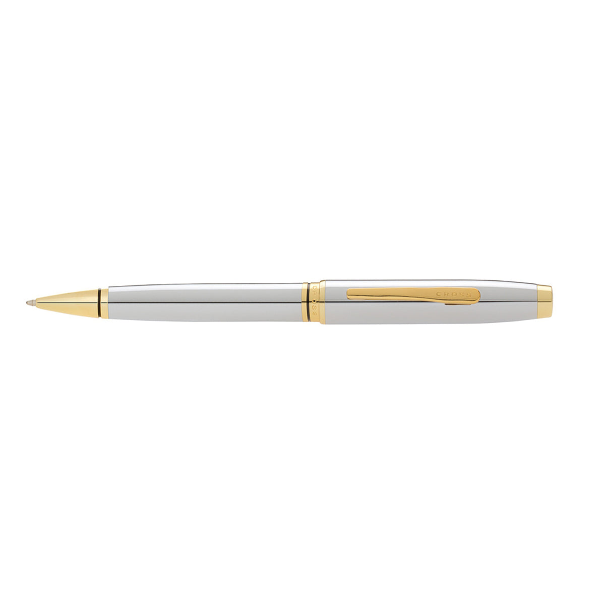 Cross Coventry Pen Ballpoint Polished Chrome Gold Trim AT0662-2 Cross Fountain Pens