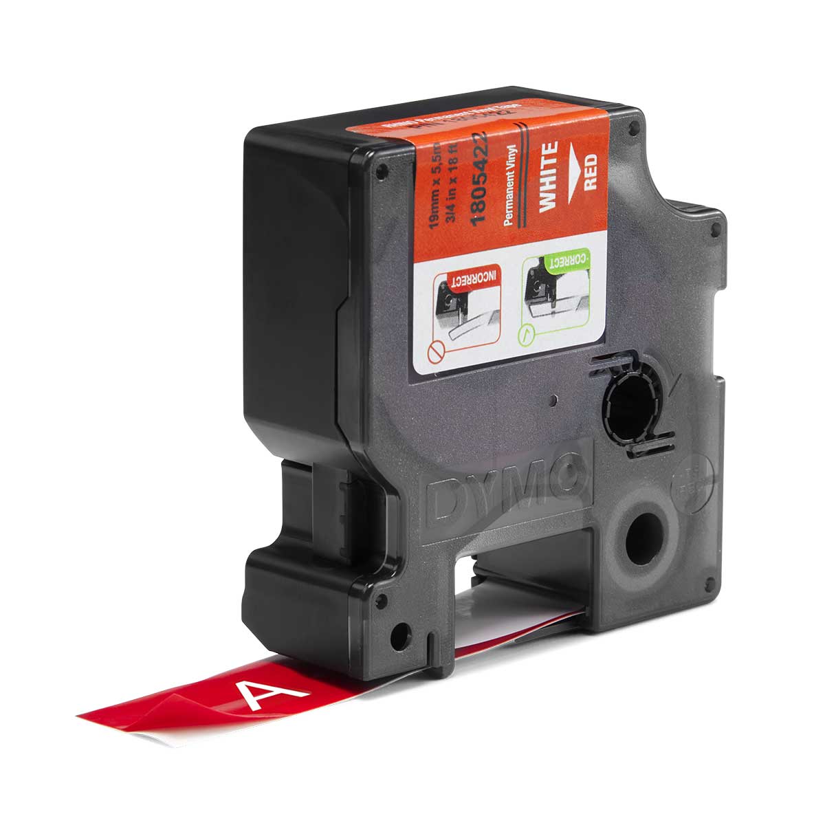 Dymo Red Label Refill For Rhino Label Maker White on Red 3/4 In For 5200, 6000+, 4200