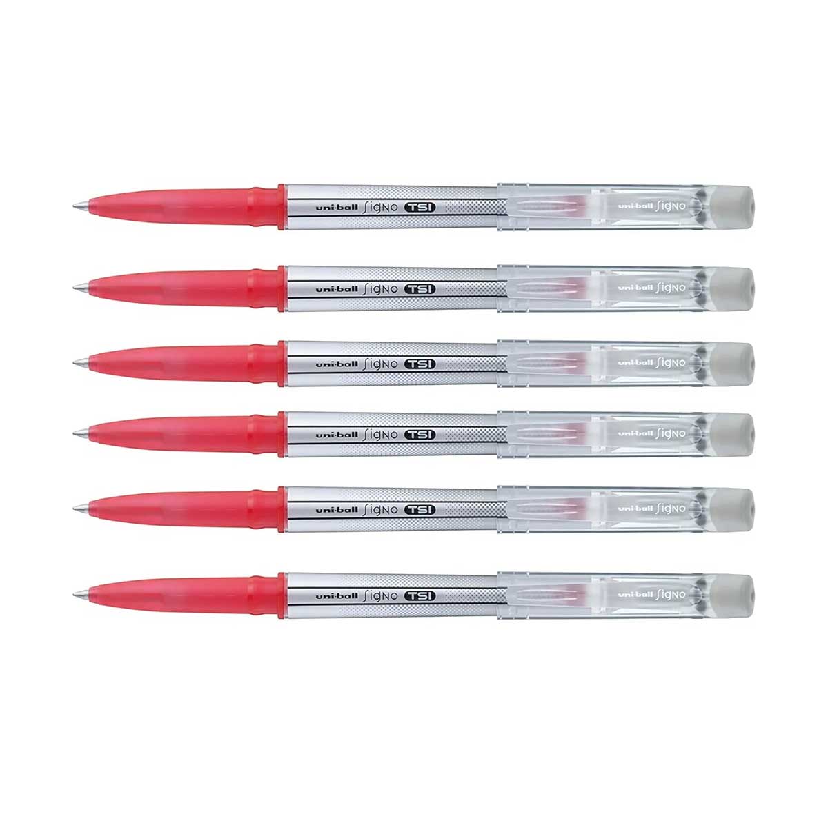 Erasable Pens Red Ink Pack of 6 Uniball Signo TSI