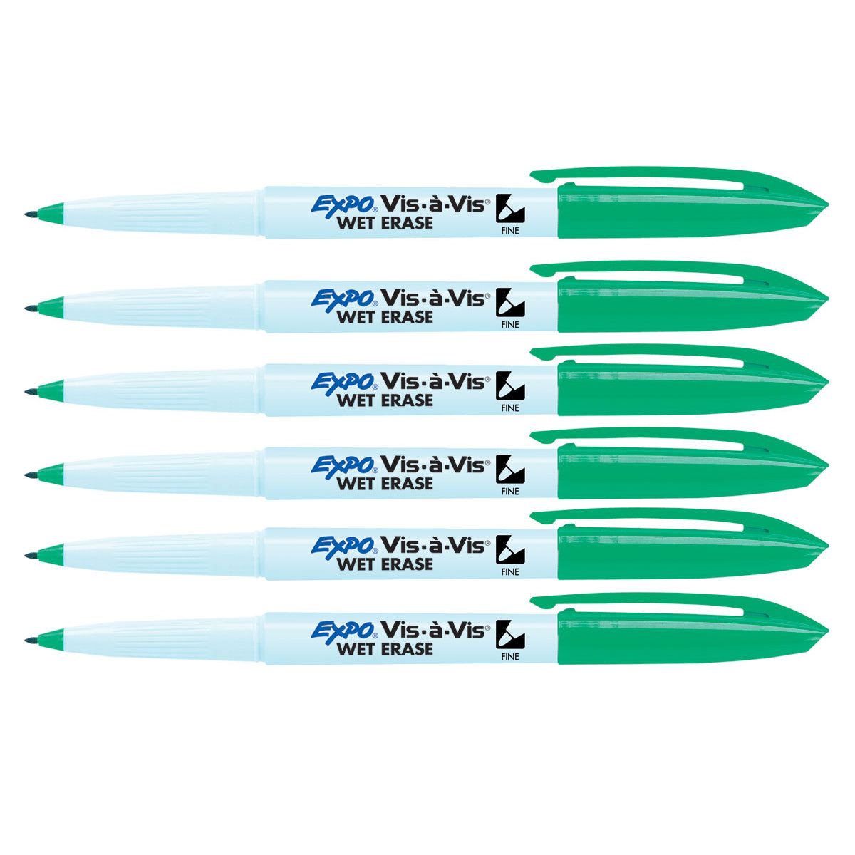 Expo Vis A Vis Wet Erase Markers Green Fine Point - 6 Count Expo Dry Erase Markers