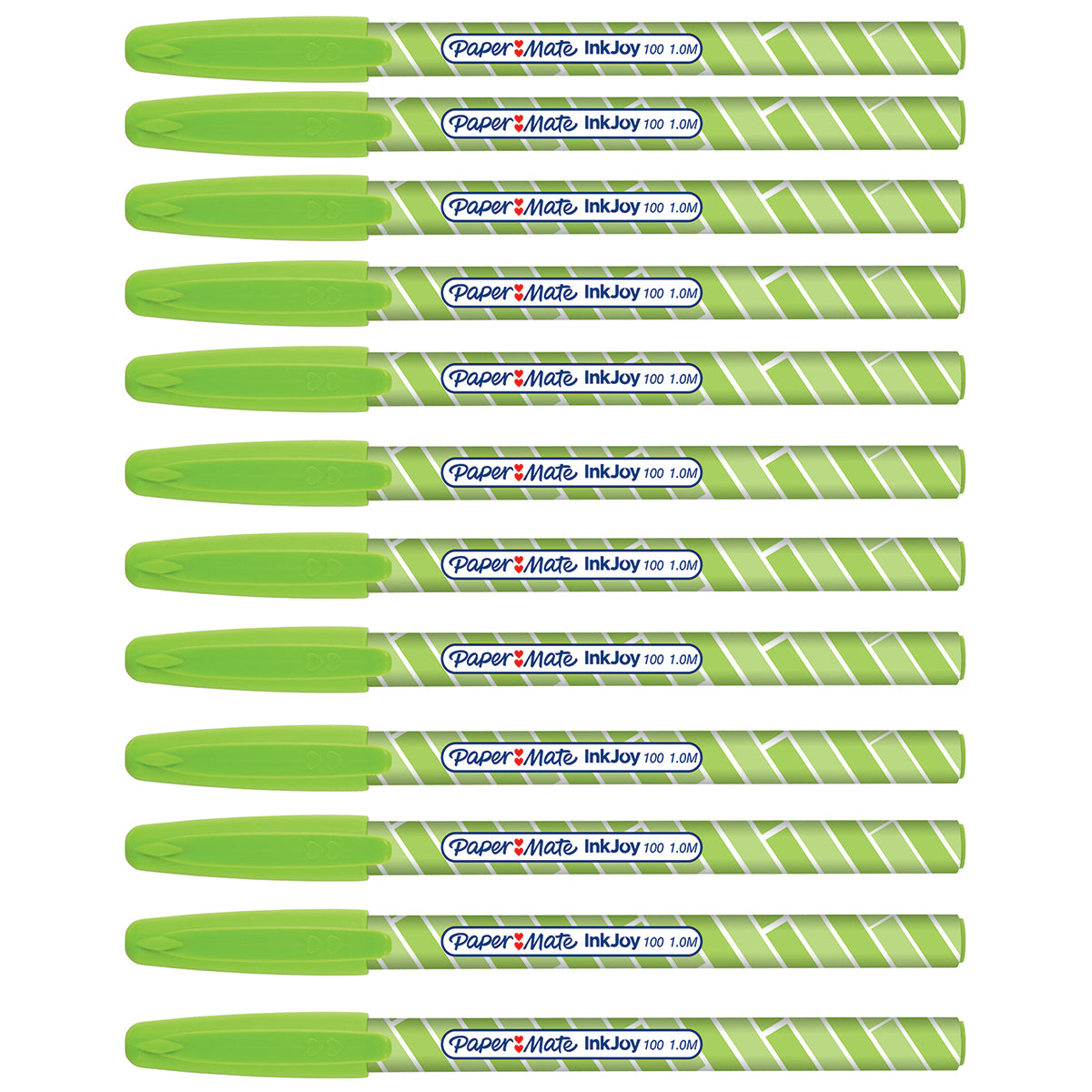 Paper Mate Inkjoy 100 ST Lime Ballpoint Pen, Pack of 12 Paper Mate Ballpoint Pen