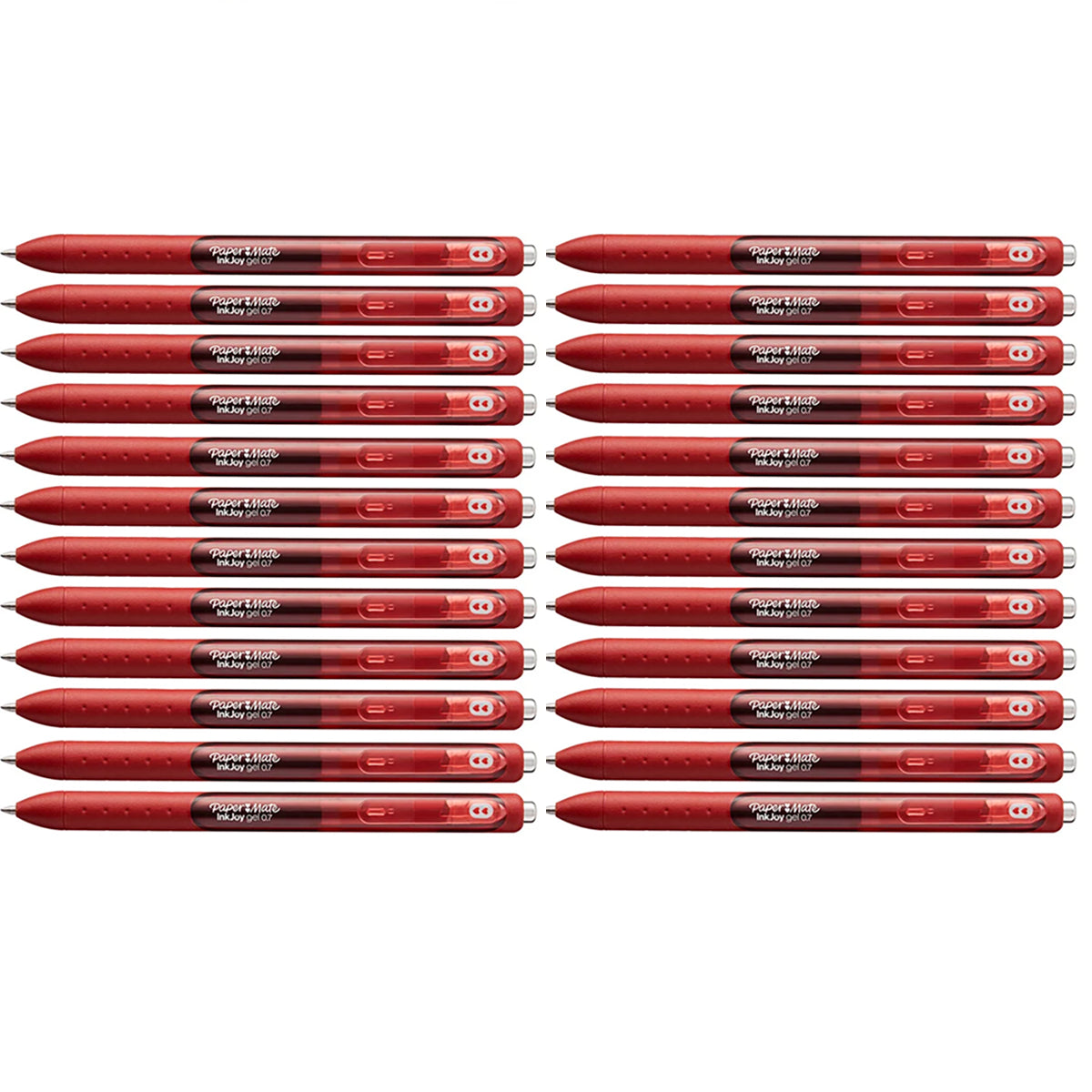 Paper Mate Inkjoy Gel Velvet Red Medium 0.7 mm Retractable Velvet Red Gel Ink, Pack of 24