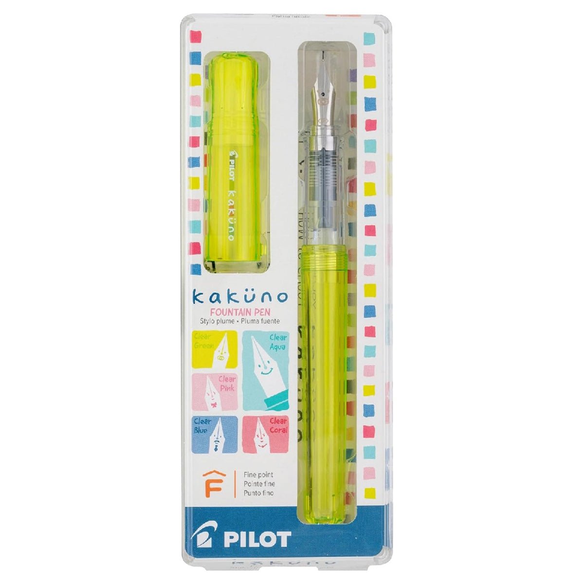 Pilot Kakuno Clear Green Demonstrator Fountain Pen Fine