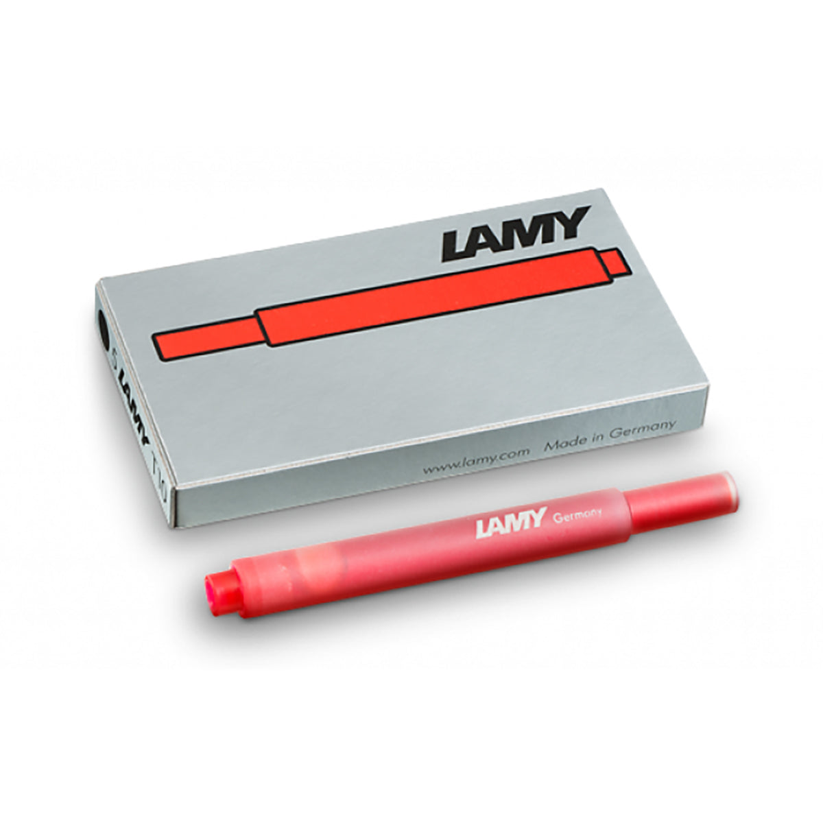 Lamy Red Fountain Pen Ink Cartridges, Pack of 5 Lamy Fountain Pen Ink Cartridges