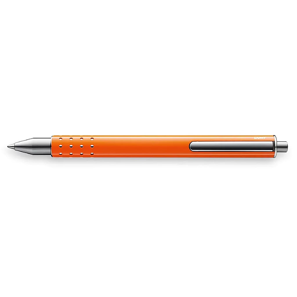 Lamy Swift Rollerball Pen, Neon Orange Retractable, Black Ink
