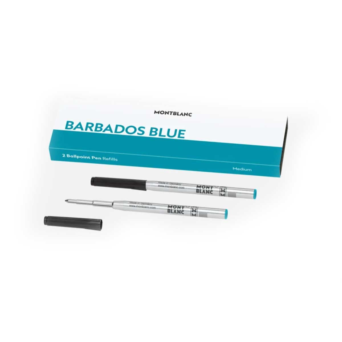 Montblanc Ballpoint Refills Barbados Blue Medium Pack of 2