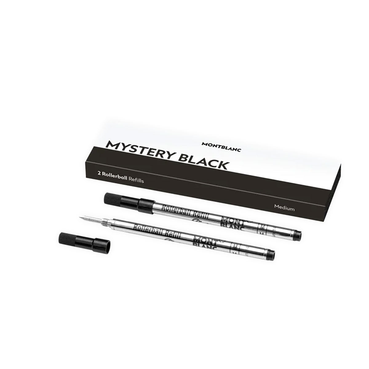Montblanc Rollerball Refill Medium Black Pack of 2 Mystery Black 128231