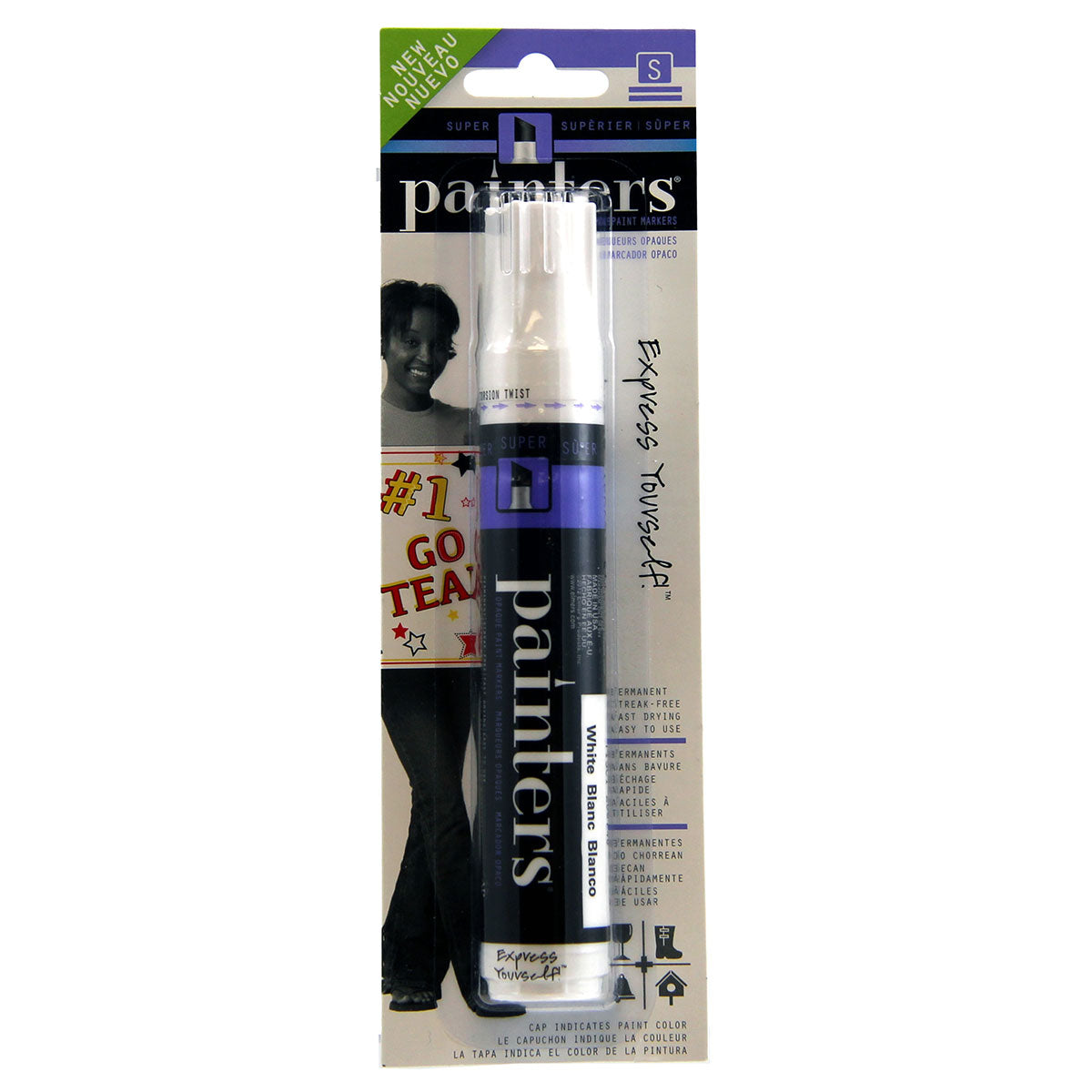 Painters Acrylic Painter Marker White Super Chisel Tip, Permanent, Streak Free