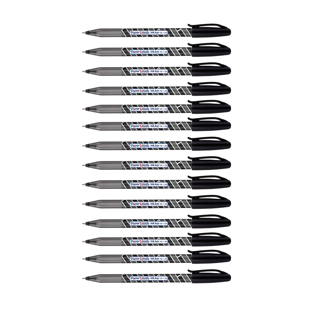 Paper Mate Inkjoy 100 Black Ballpoint Pen Medium 1.0mm Pack of 12 Paper Mate Ballpoint Pen