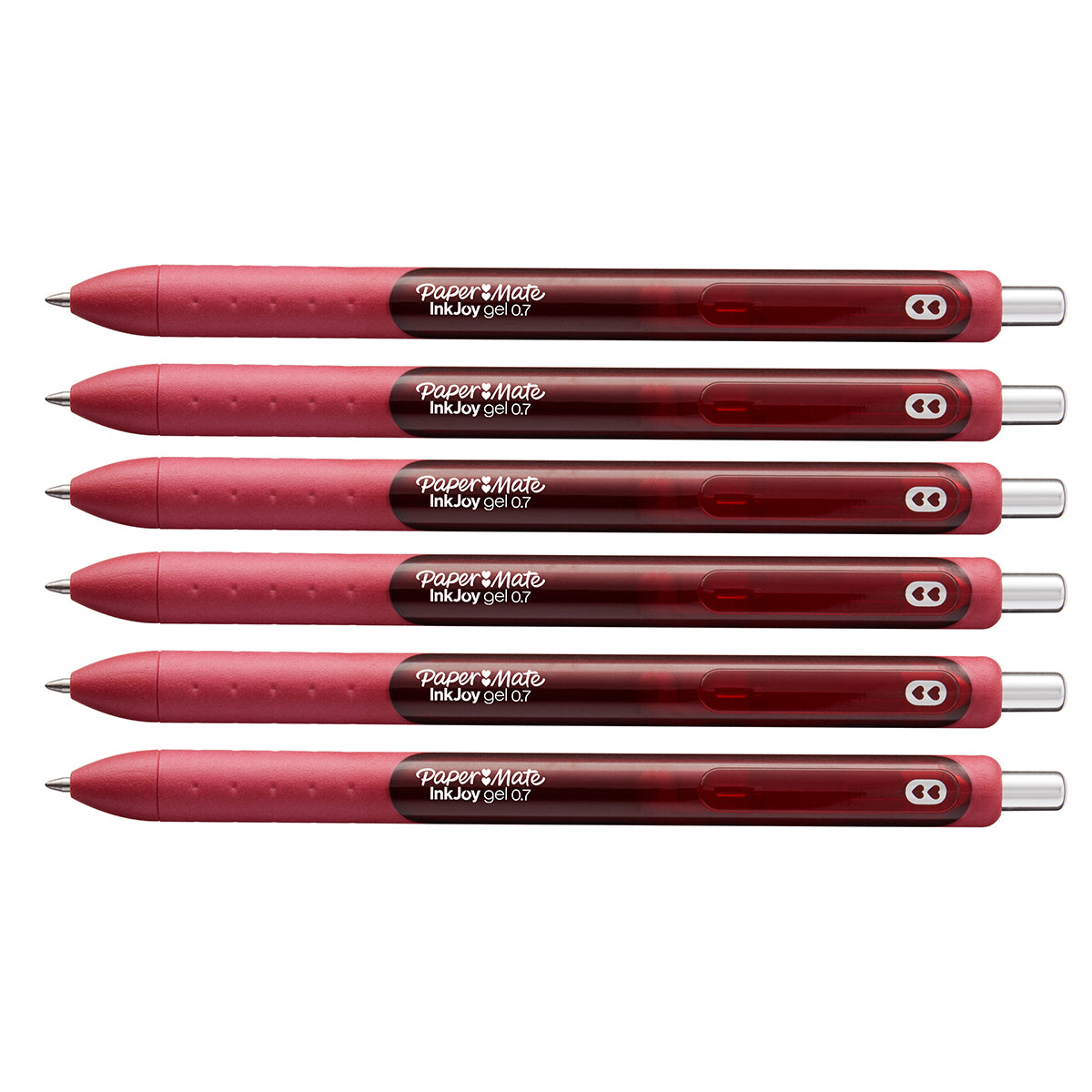 Paper Mate Inkjoy Gel Garnet (Dark Ruby) Medium Point 0.7 mm Retractable Gel Pen (Dark Ruby Gel Ink) Pack of 6 Paper Mate Gel Ink Pens