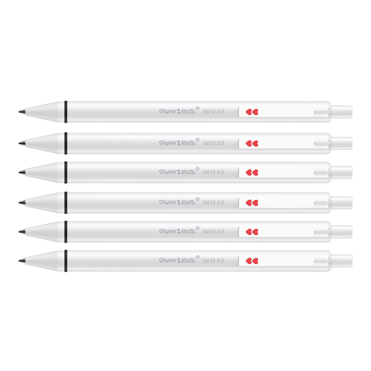 Papermate Glide Gel Pen Black Ink G610 0.5MM- Pack of 6 Paper Mate Gel Ink Pens