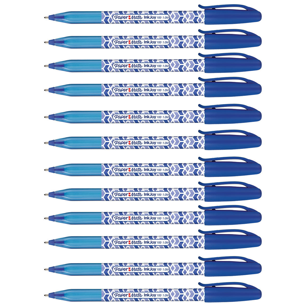 Papermate Blue Pens Pack of 12, Geometric Design Paper Mate Ballpoint Pen