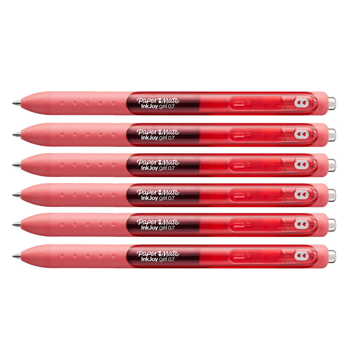 Paper Mate Inkjoy Gel Strawberry Medium 0.7 mm Retractable Gel Pens (Strawberry Ink) Pack of 6 Paper Mate Gel Ink Pens