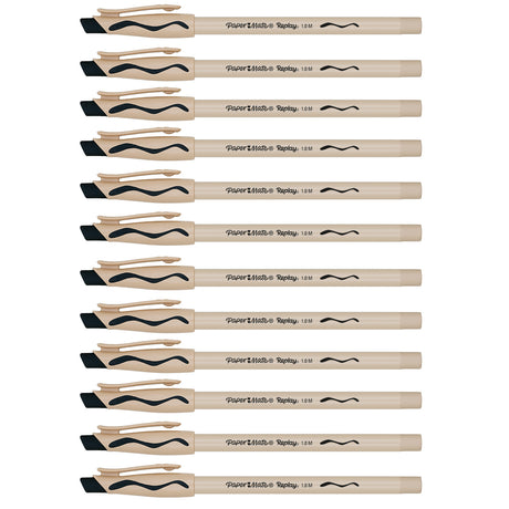 Paper Mate Replay Erasable Black Ink Pen Medium, Pack of 12  Paper Mate Ballpoint Pens