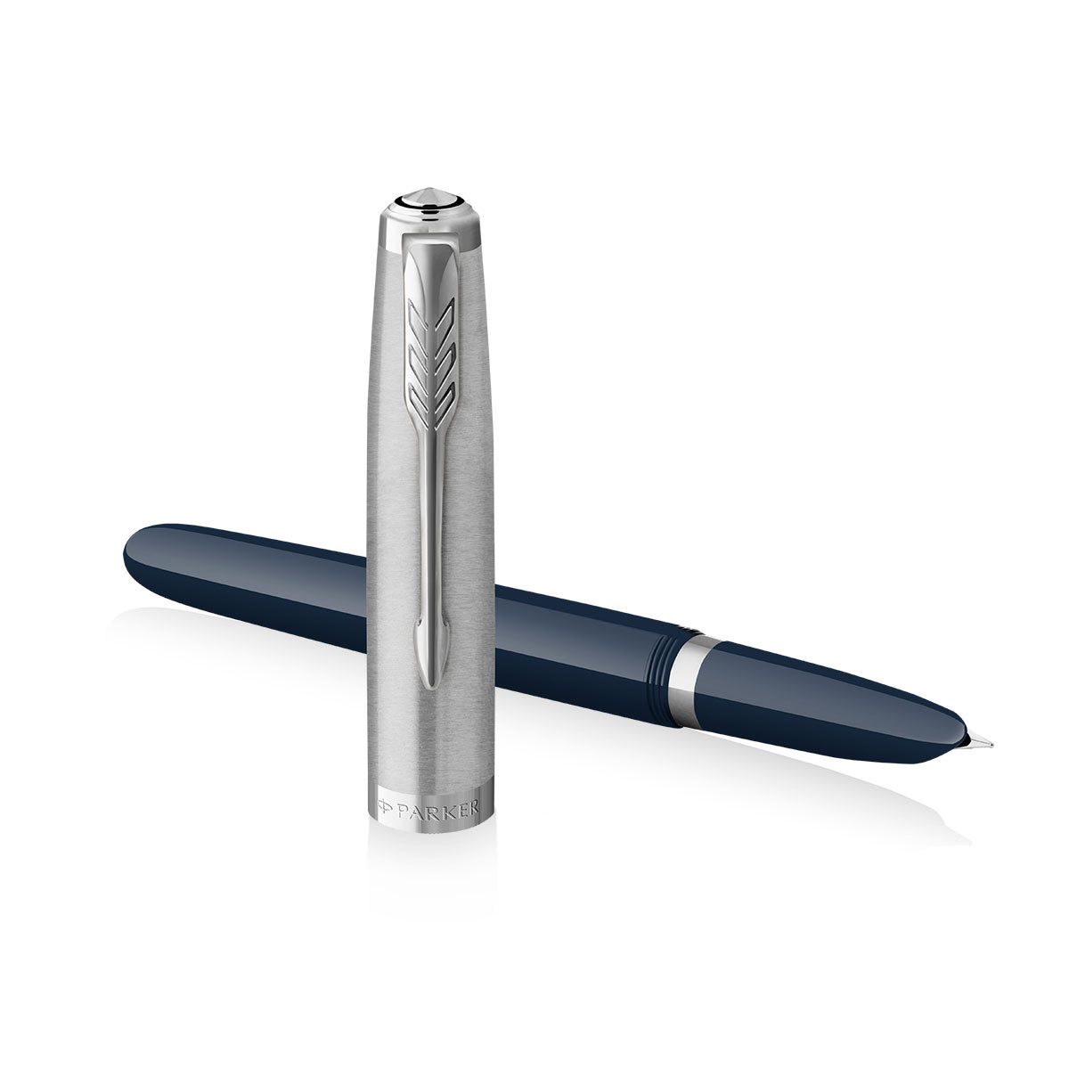 Parker 51 Midnight Blue Chrome Trim Fountain Pen Fine 2123501