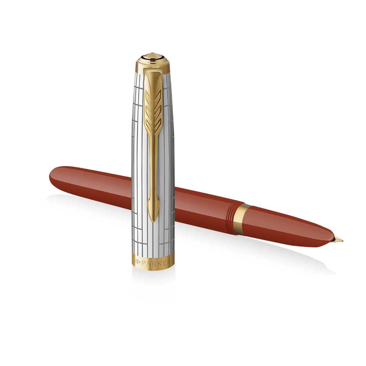 Parker 51 Fountain Pen Rage Red Gold Trim Medium
