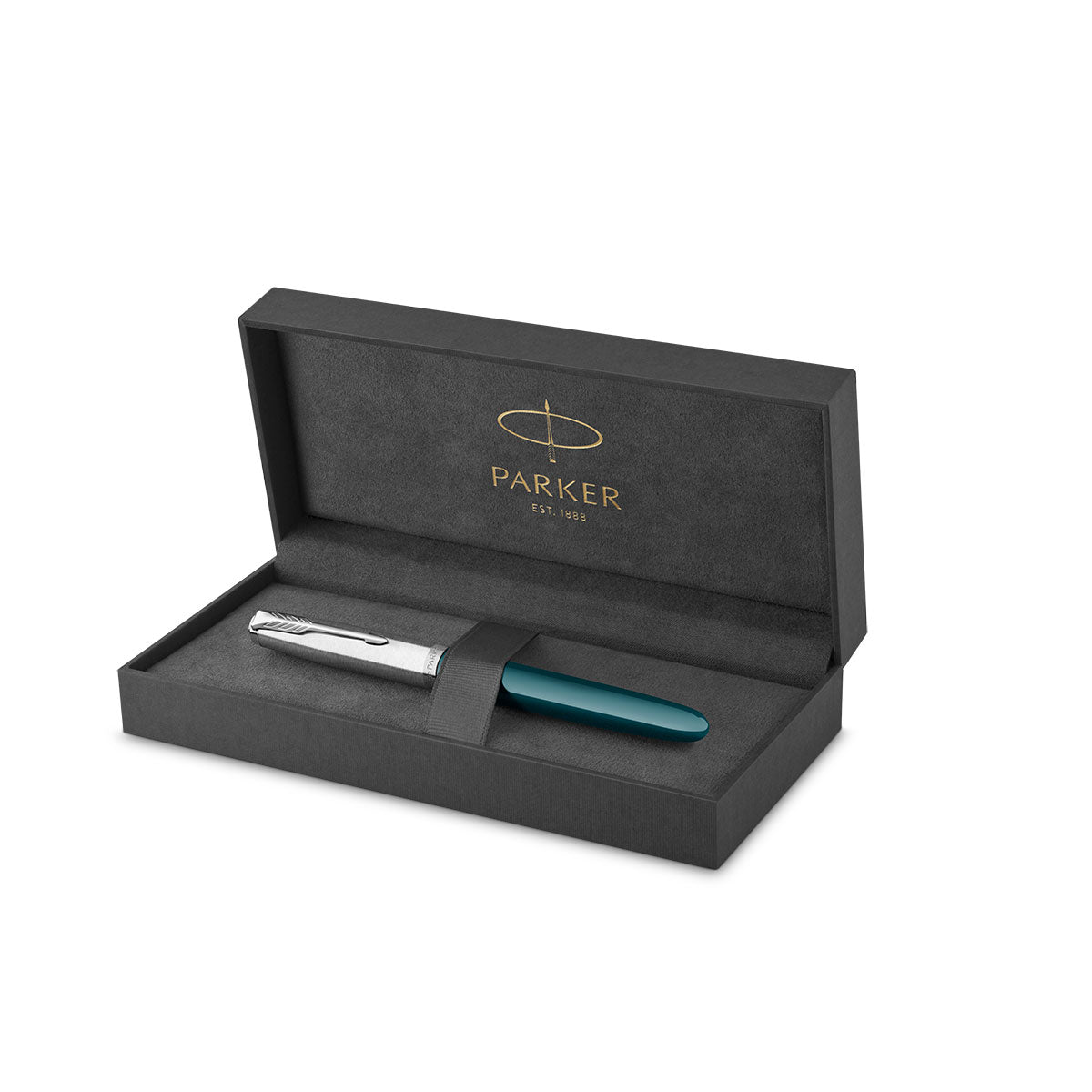 Parker 51 Teal Chrome Trim Fountain Pen Fine 2123506