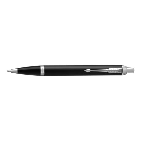 Parker IM Pen Lacquer Black Chrome Trim with Gift Box, Black Ink  Parker Ballpoint Pen
