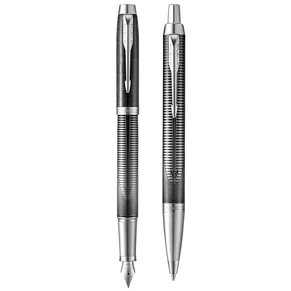 Parker IM Metallic Pursuit Fountain Pen Fine and Ballpoint Gift Set