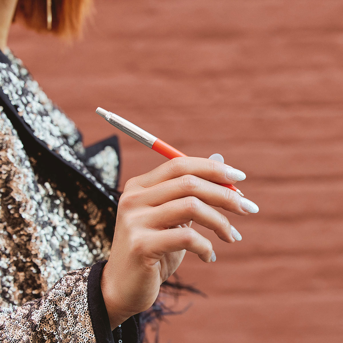 parker jotter gel pen vermillion