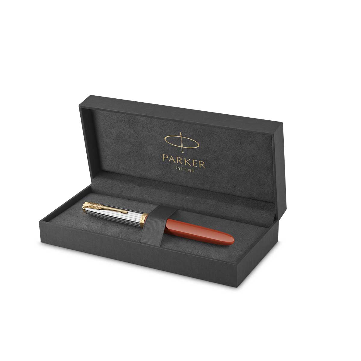 Parker 51 Fountain Pen Rage Red Gold Trim Medium