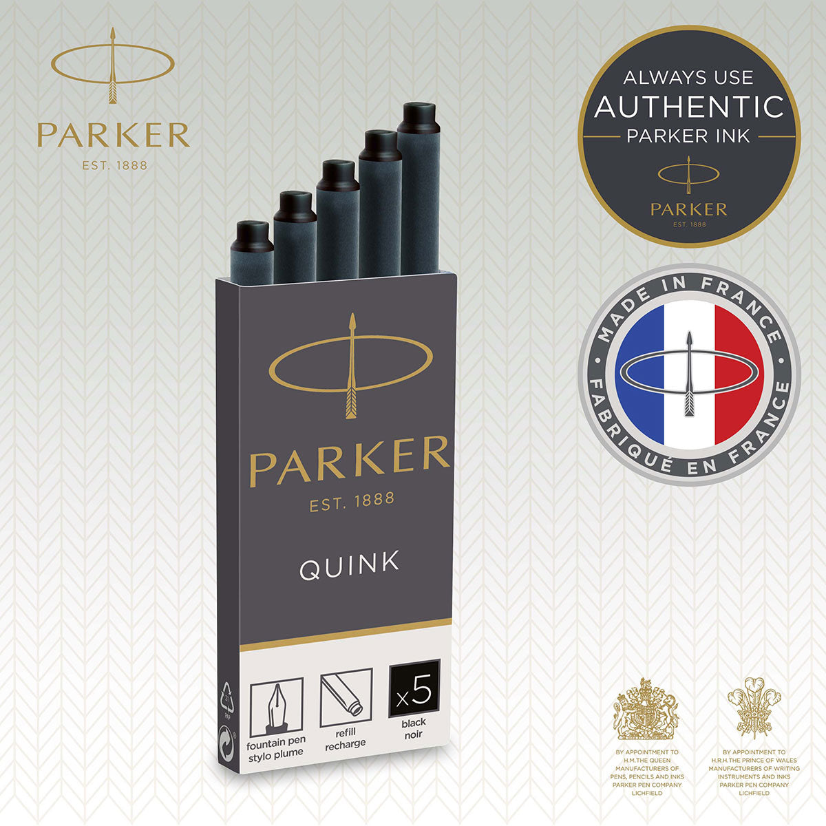 Parker Fountain Pen Refills Ink Cartridges Black 10 Count  Parker Fountain Pen Ink Cartridges