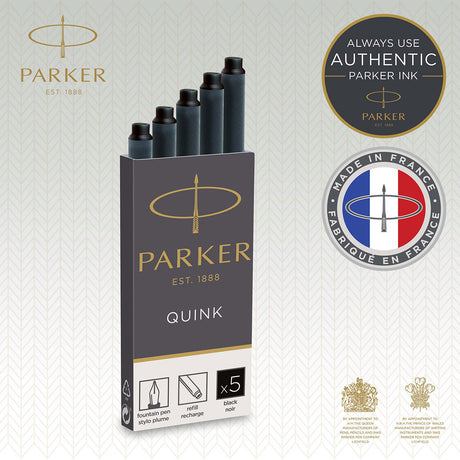 Parker Fountain Pen Refills Ink Cartridges Black 10 Count  Parker Fountain Pen Ink Cartridges